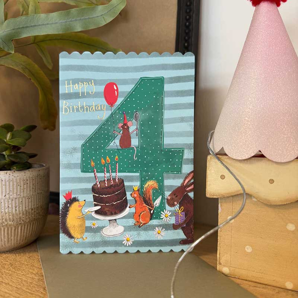 Alex Clark Cake Fourth Birthday - 4th Birthday Card