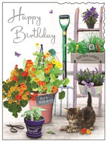 Herb Garden with cat - Jonny Javelin cards
