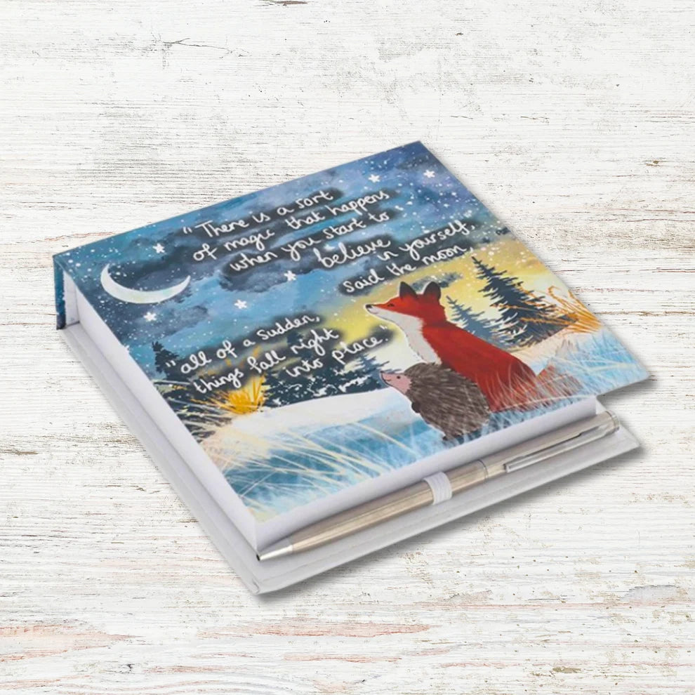 Fox under the Moon Believe - Memo Block with Pen