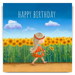 Sunflowers & smiles   - Lucy Pittaway birthday card