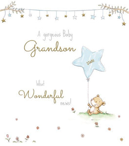 Gorgeous baby Grandson- new baby card