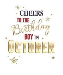 Cheers to the Birthday boy in October - birthday card