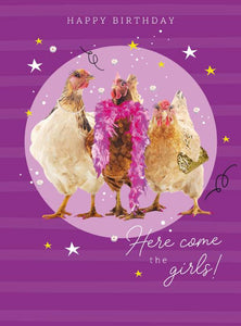Here come the Girls.. - funny birthday card