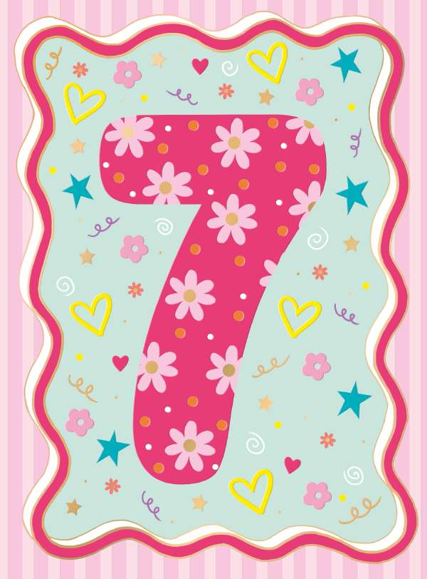 7th Birthday  Card (girl)