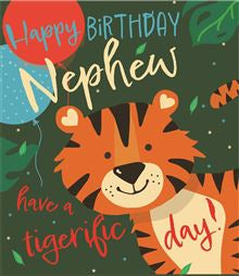 Nephew, tigerific day- birthday card