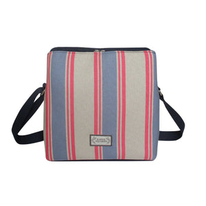 Pink striped canvas Logan bag