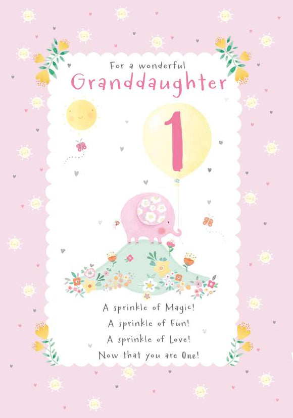 Granddaughter 1st Birthday card