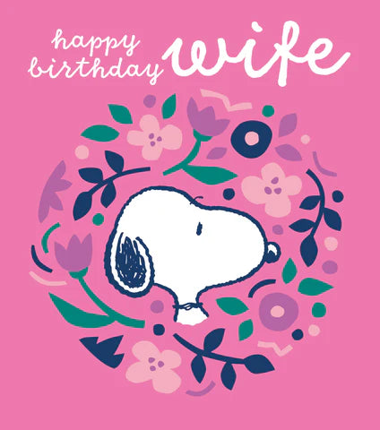 Wife, peanuts character birthday card