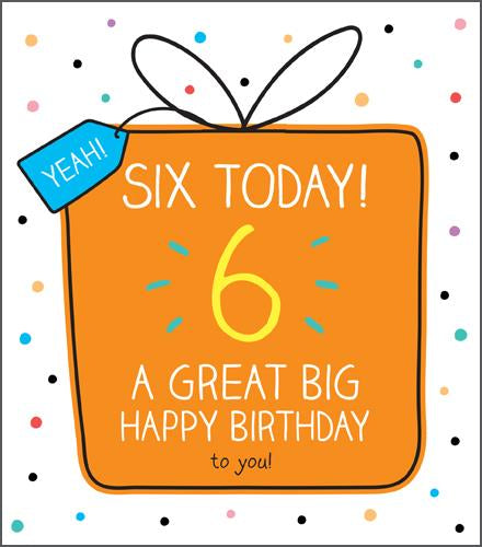Yeah 6 - Happy Jackson 6th birthday card