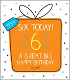 Happy Jackson 6th birthday card