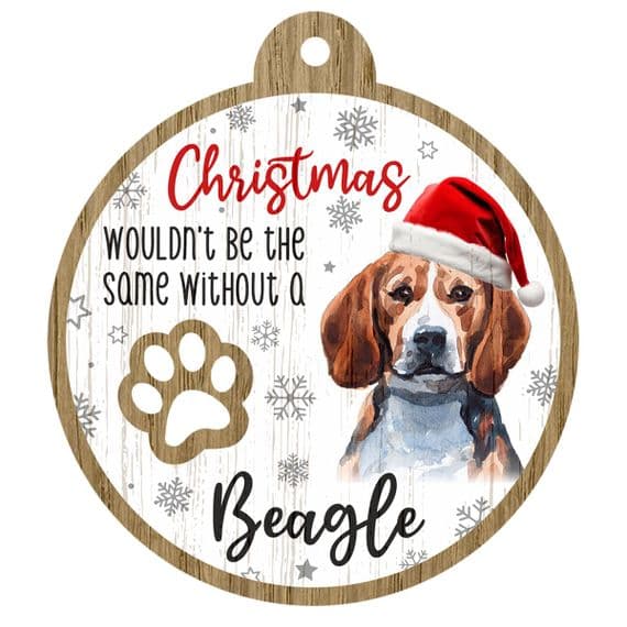 Pet Wooden Disc Christmas Ornaments
