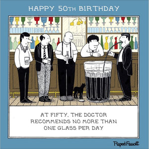 50th Birthday - Fred by Rupert Fawcett funny card