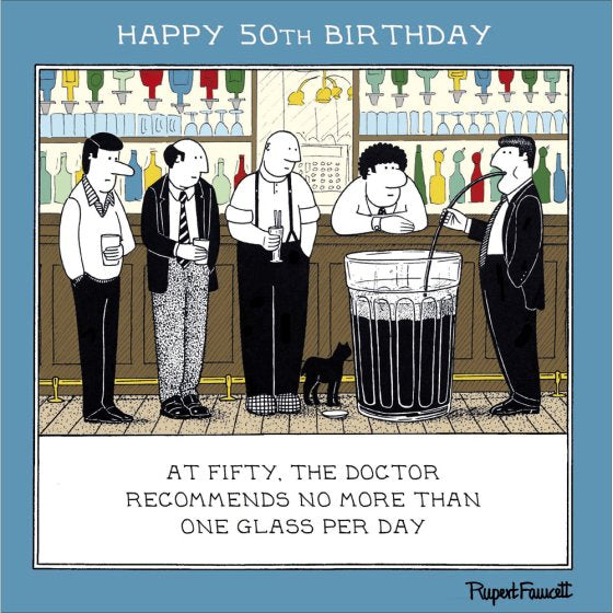 50th Birthday - Fred by Rupert Fawcett funny card
