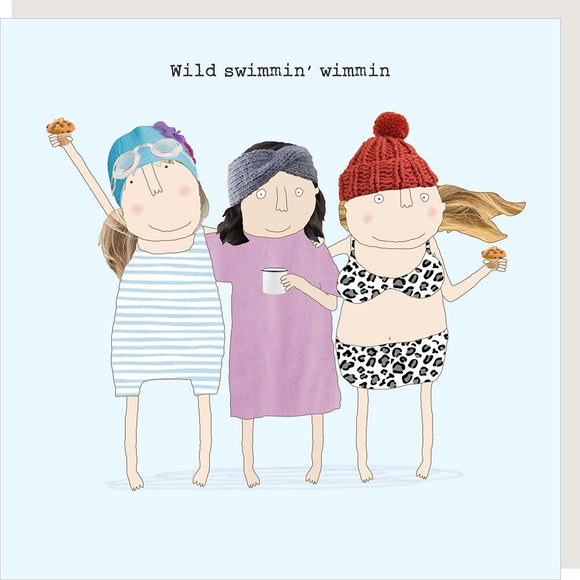 Wild swimmin' wimmin... - Rosie Made a Thing blank greetings card
