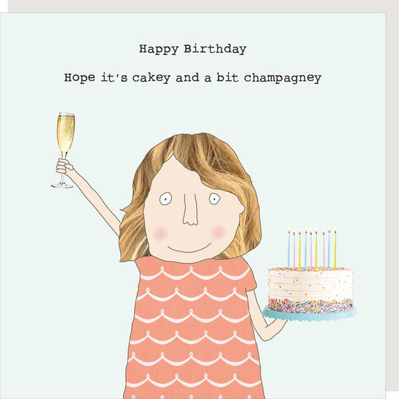 Cakey & champagney- Rosie Made a Thing  birthday card