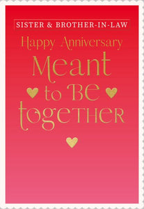 Sister & Brother-in-law  Wedding Anniversary card