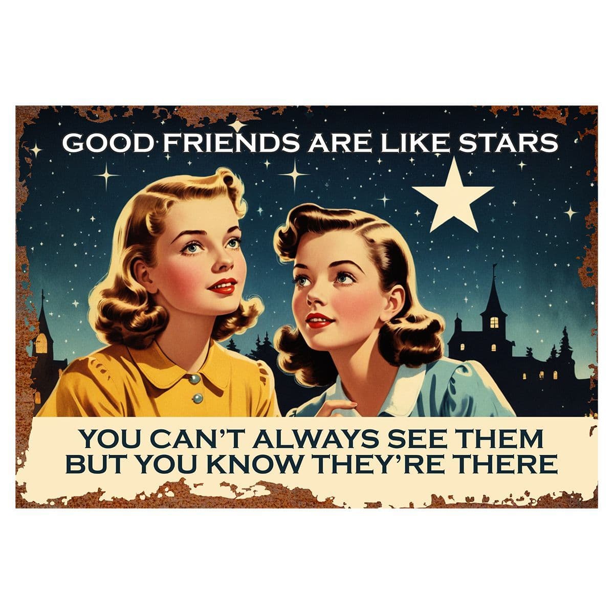 Good friends - Vintage Metal Sign