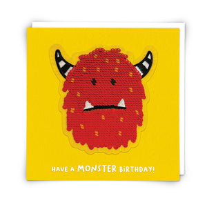 Monster Sequin Patch - Birthday card