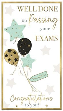 Well Done on Passing your Exams -card