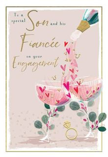 Son and  Fiancée on Your Engagement card