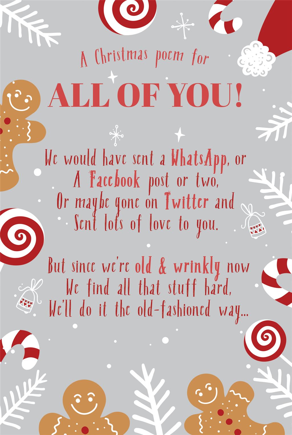 Poem for All of you - funny Christmas card