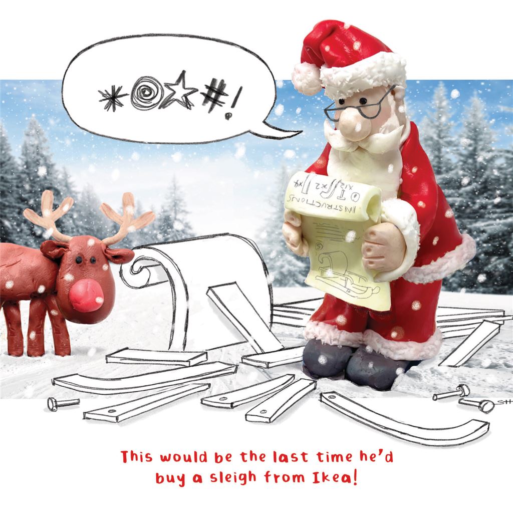 Sleigh from Ikea-  funny Christmas card