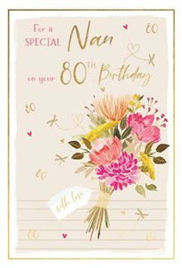 Special NAN on your 80th Birthday card