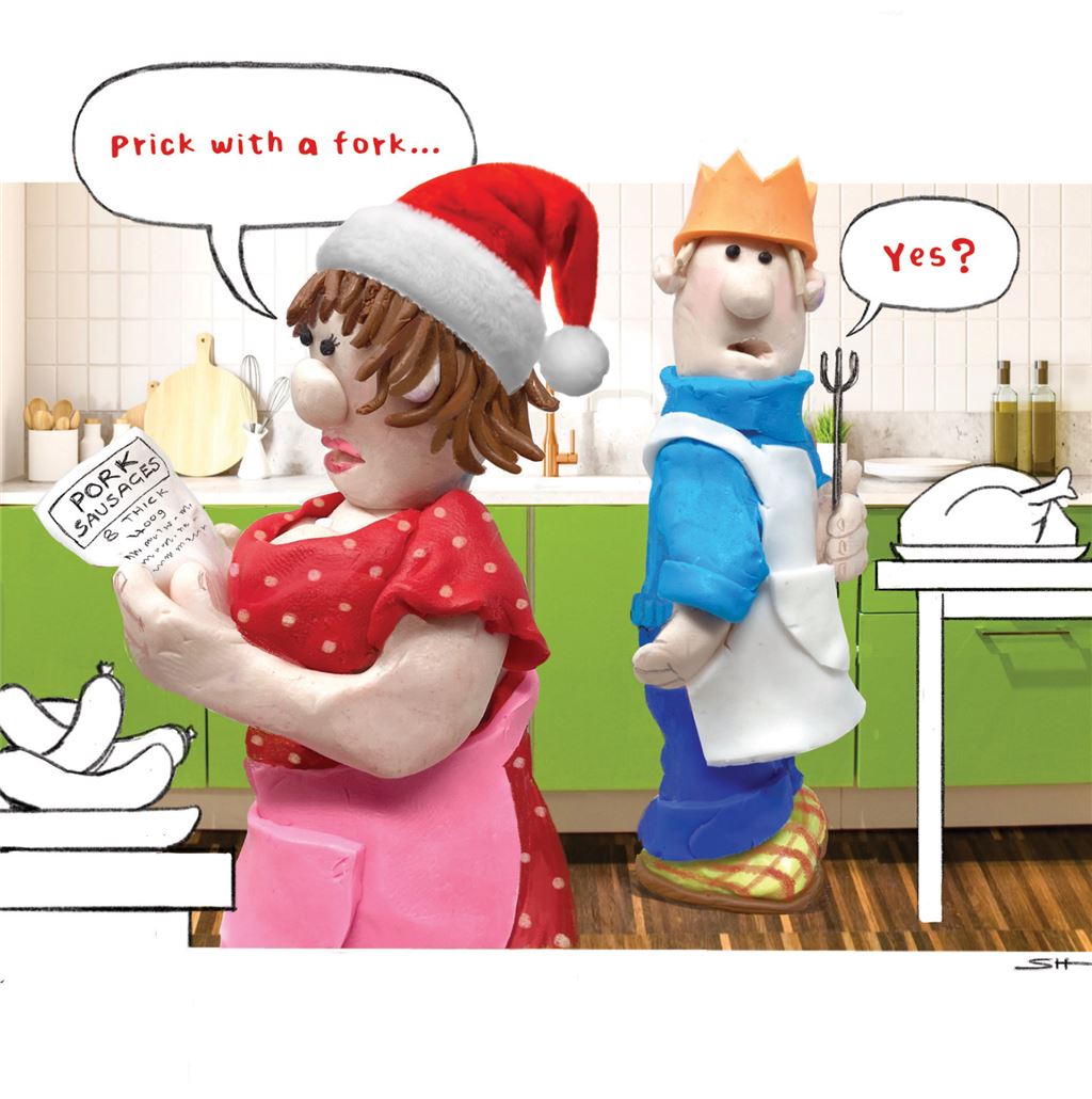 Prick with a fork-  funny Christmas card