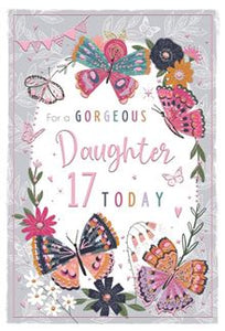 Gorgeous Daughter 17th Birthday card