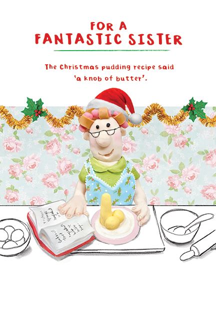 Sister, knob of butter  - funny Christmas card