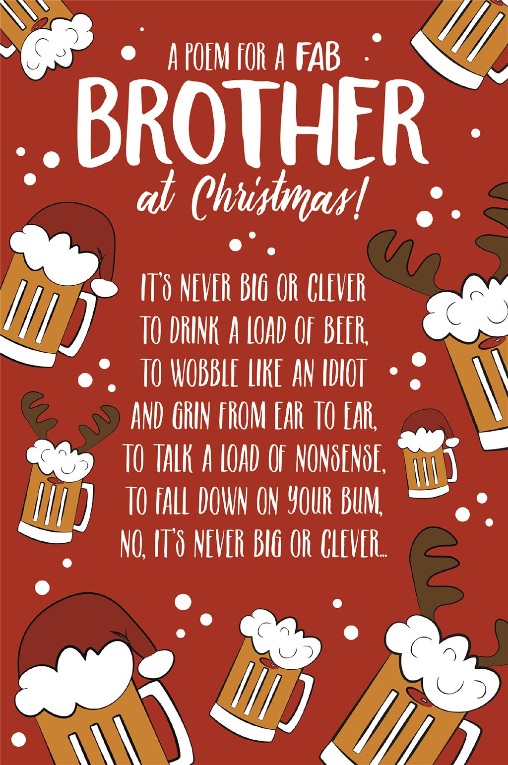 Poem for a fab Brother  - funny Christmas card (Copy)
