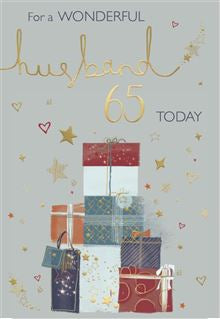 For a Wonderful Husband 65th birthday card