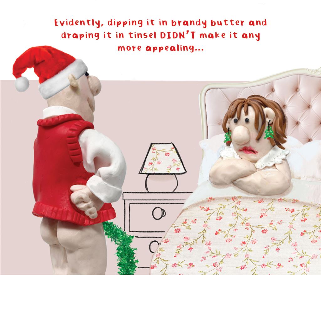 Cheeky tinsel-  funny Christmas card