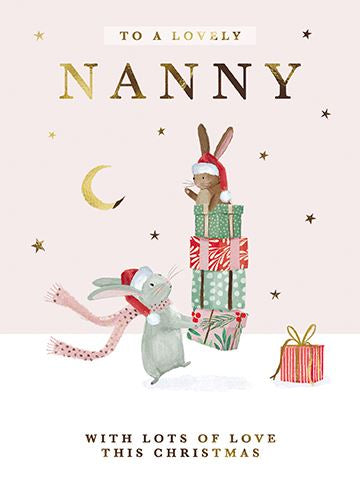 Nanny Rabbit &  Presents - Christmas card