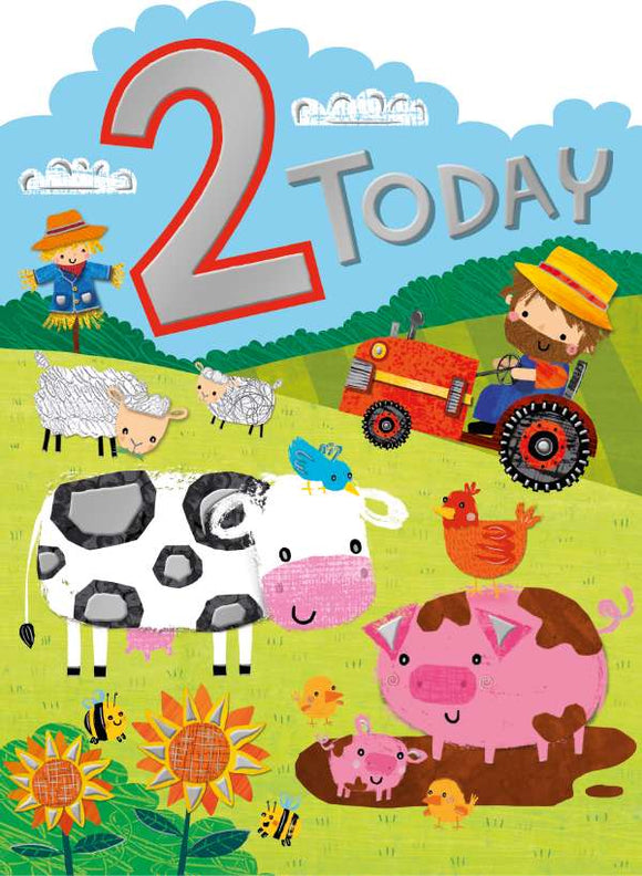 On the farm - 2nd birthday card