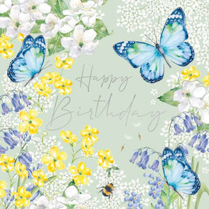 Blue Butterflies - Birthday card