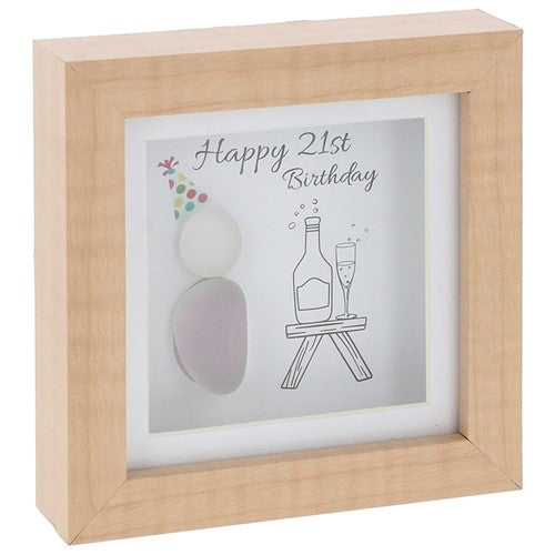 Happy 21st birthday- Pebble Glass art