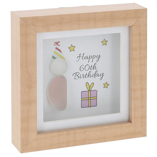 Happy 60th - Pebble Glass art
