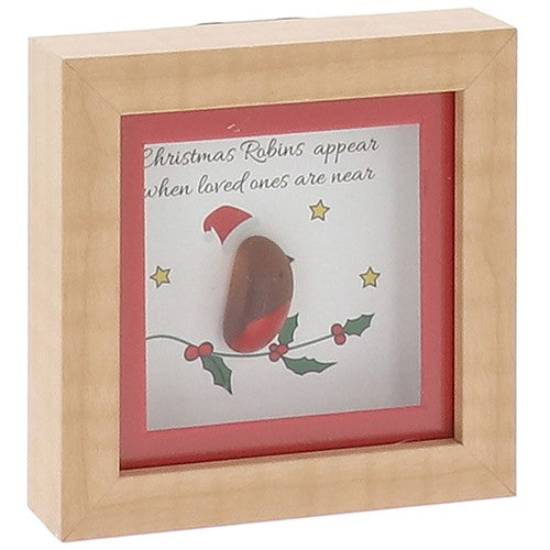 Christmas Robins - Pebble Glass art