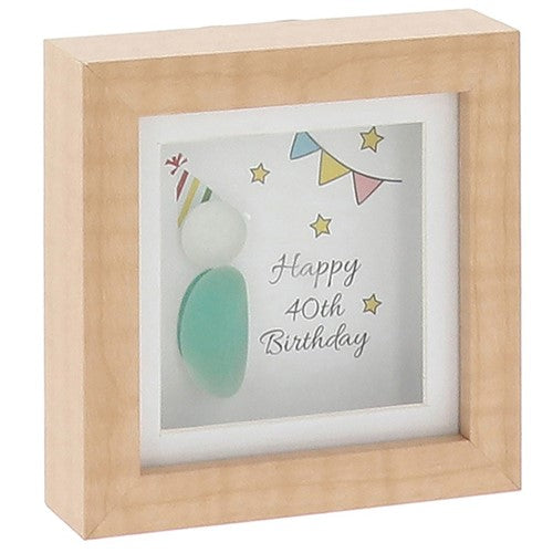 Happy 40th - Pebble Glass art