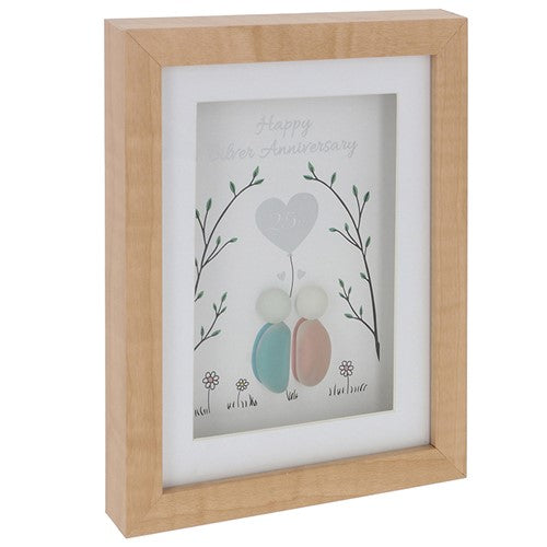 Happy Silver Anniversary- pebble glass art