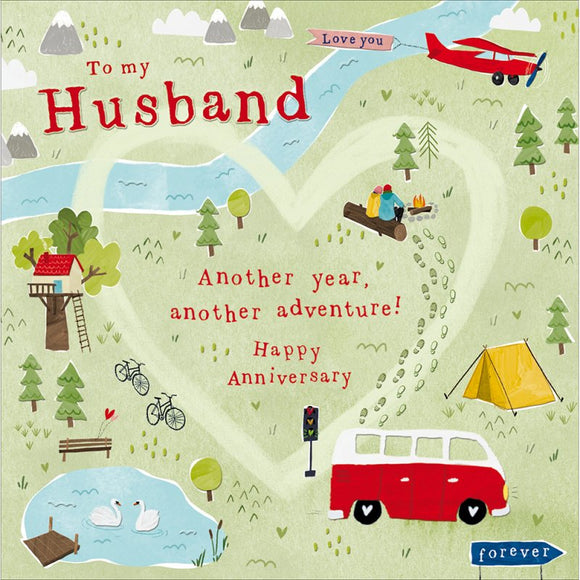 Husband, another adventure - anniversary card