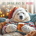 Relaxing Polar Bear - Christmas card