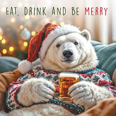 Relaxing Polar Bear - Christmas card