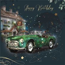 Green car - birthday card