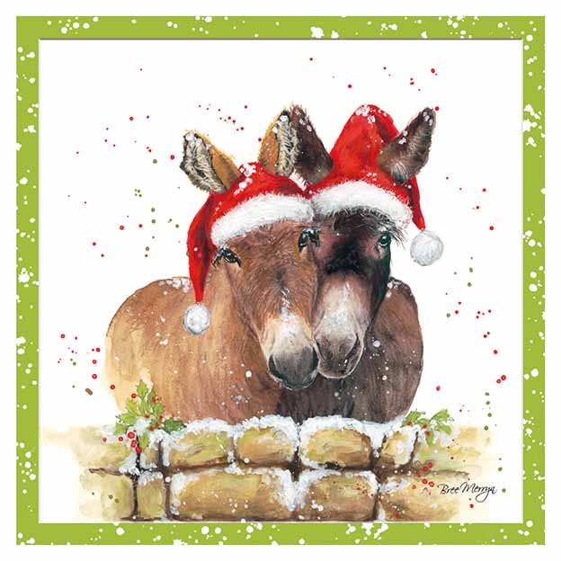 Two donkeys  - Bree Merryn Christmas card