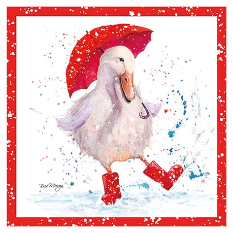 Splashing goose- Bree Merryn Christmas card