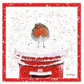 Robin on letterbox - Bree Merryn Christmas card