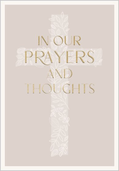 In our Prayers and thoughts sympathy card