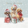 Happy Festive Dogs - Christmas card